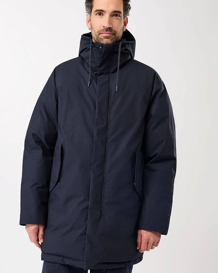 LangerChen Herren vegan Parka Mit Kapuze Marineblau