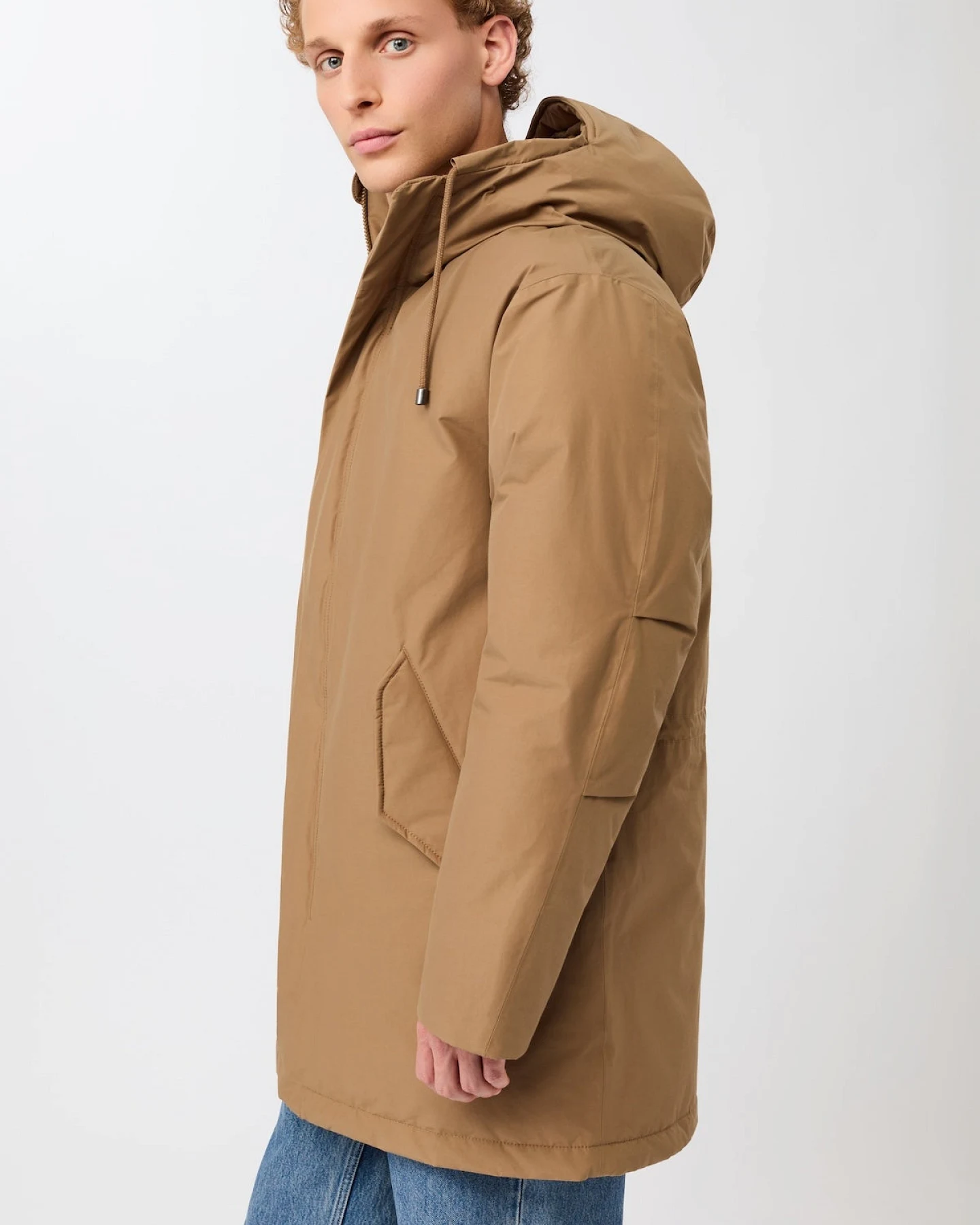 LangerChen Herren vegan Parka Mit Kapuze, Farbe: Eiche – Ansicht 2