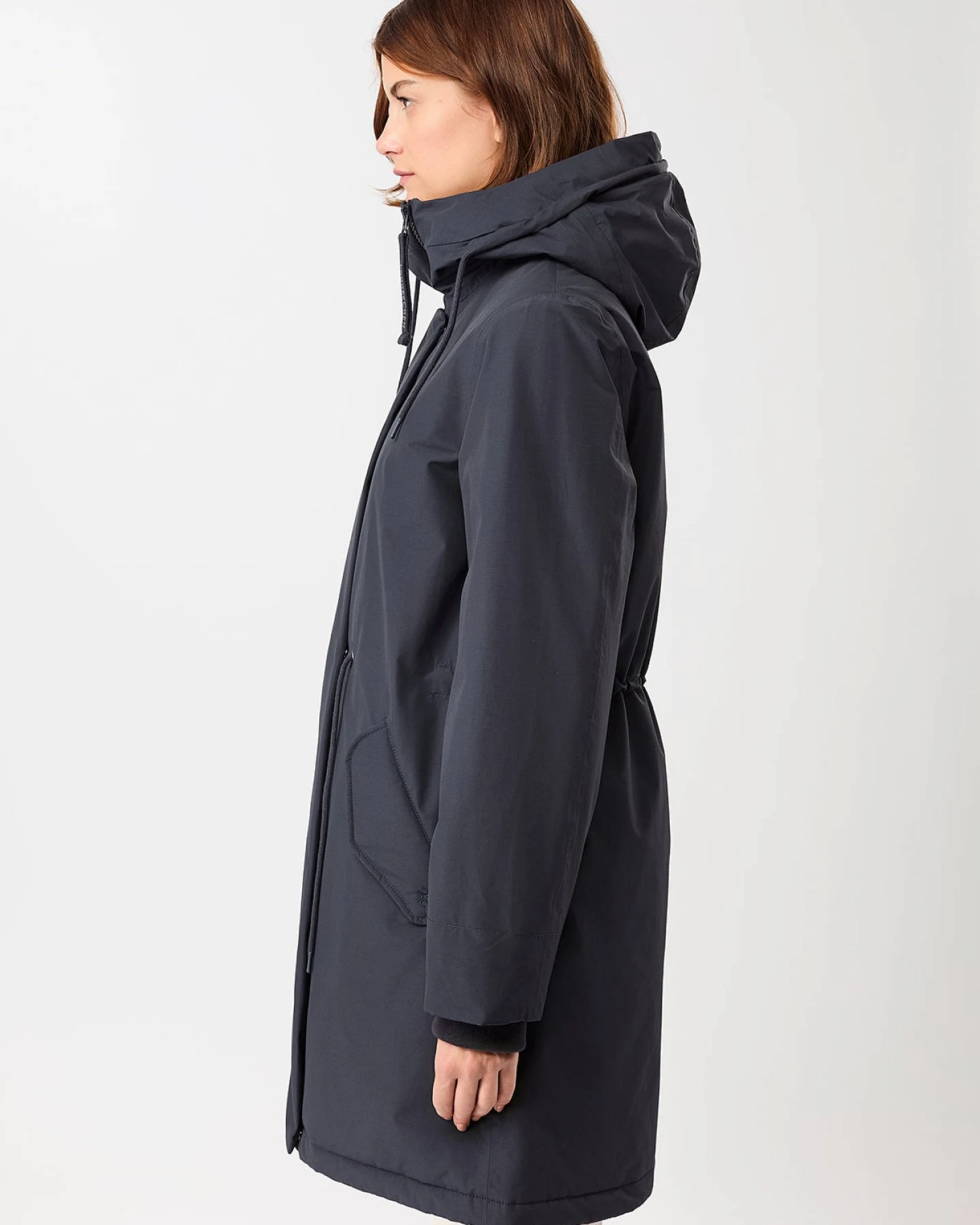 LangerChen Damen vegan Parka Loose Fit Padded Navy – Ansicht 2