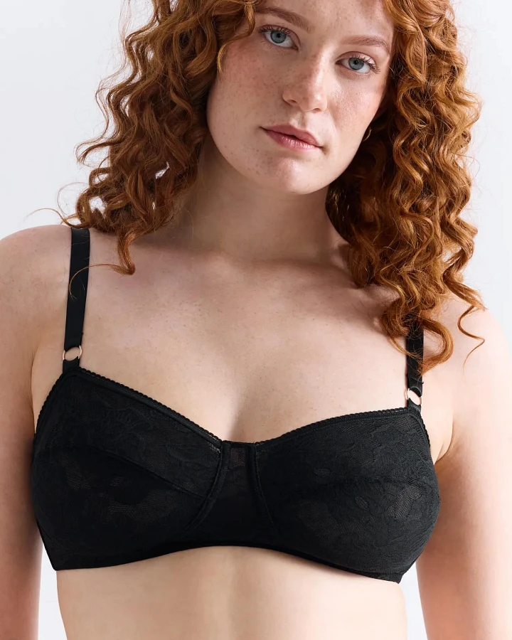 Produktseite: erlich textil Sleek Lace Balconette BH für Frauen aus Polyamid in schwarz