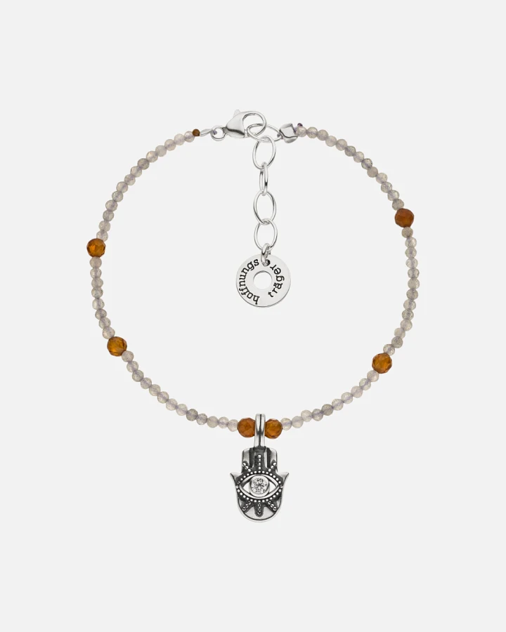 Hoffnungsträger Schutzarmband Hamsa Intuition - Silber