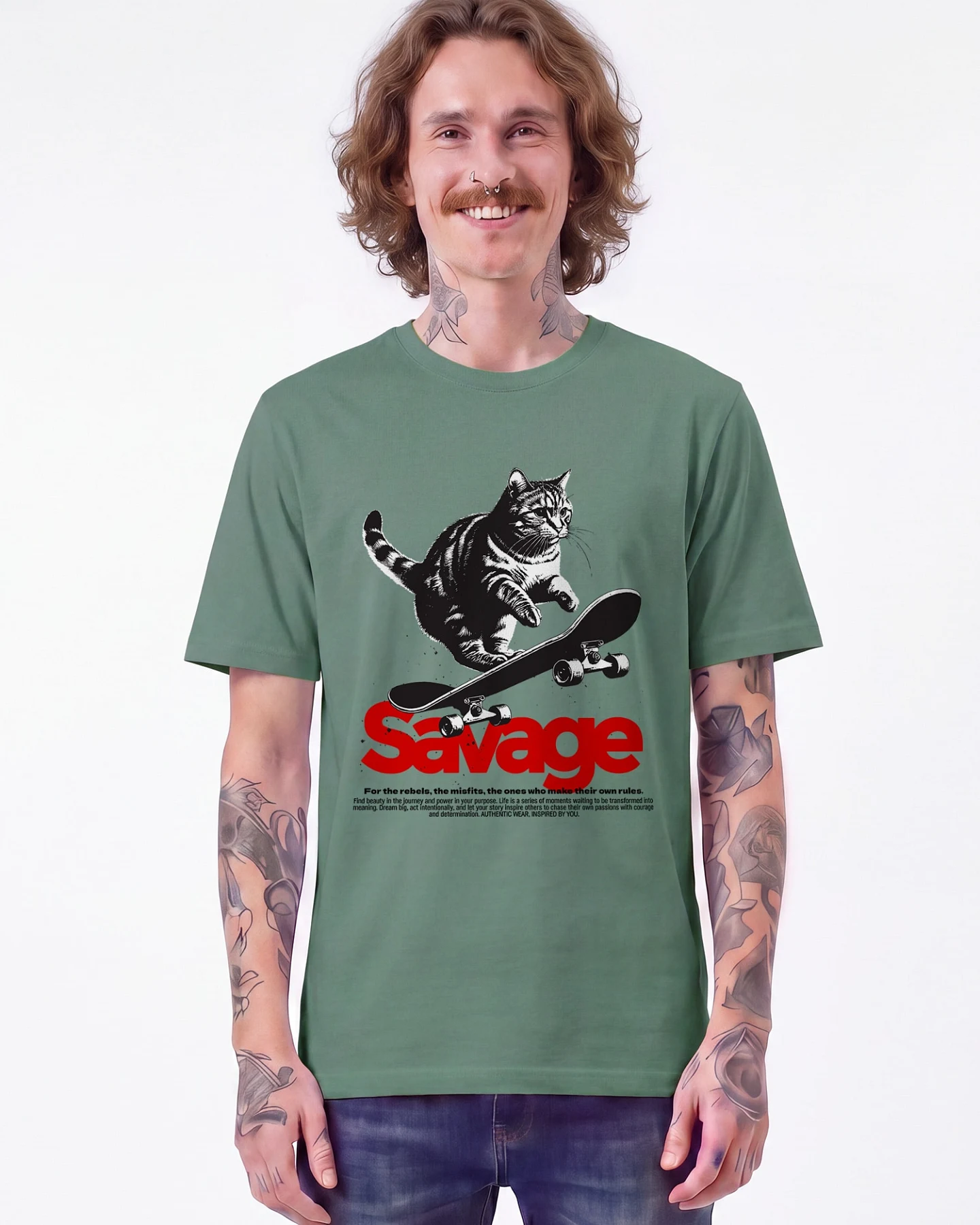 Watapparel T-Shirt Savage cat – Ansicht 2