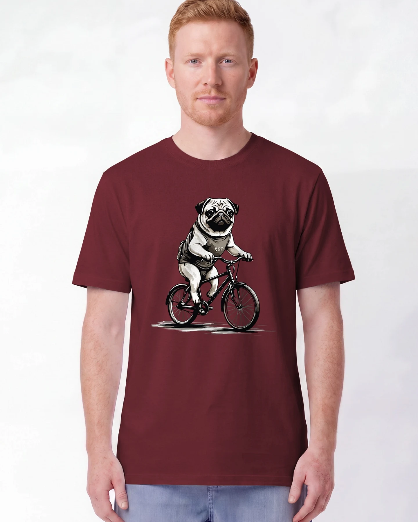 Watapparel T-Shirt Mops auf Fahrrad – Ansicht 2