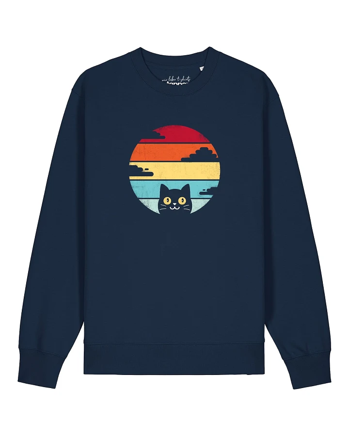 Watapparel Sweatshirt Retro Sunset Cat