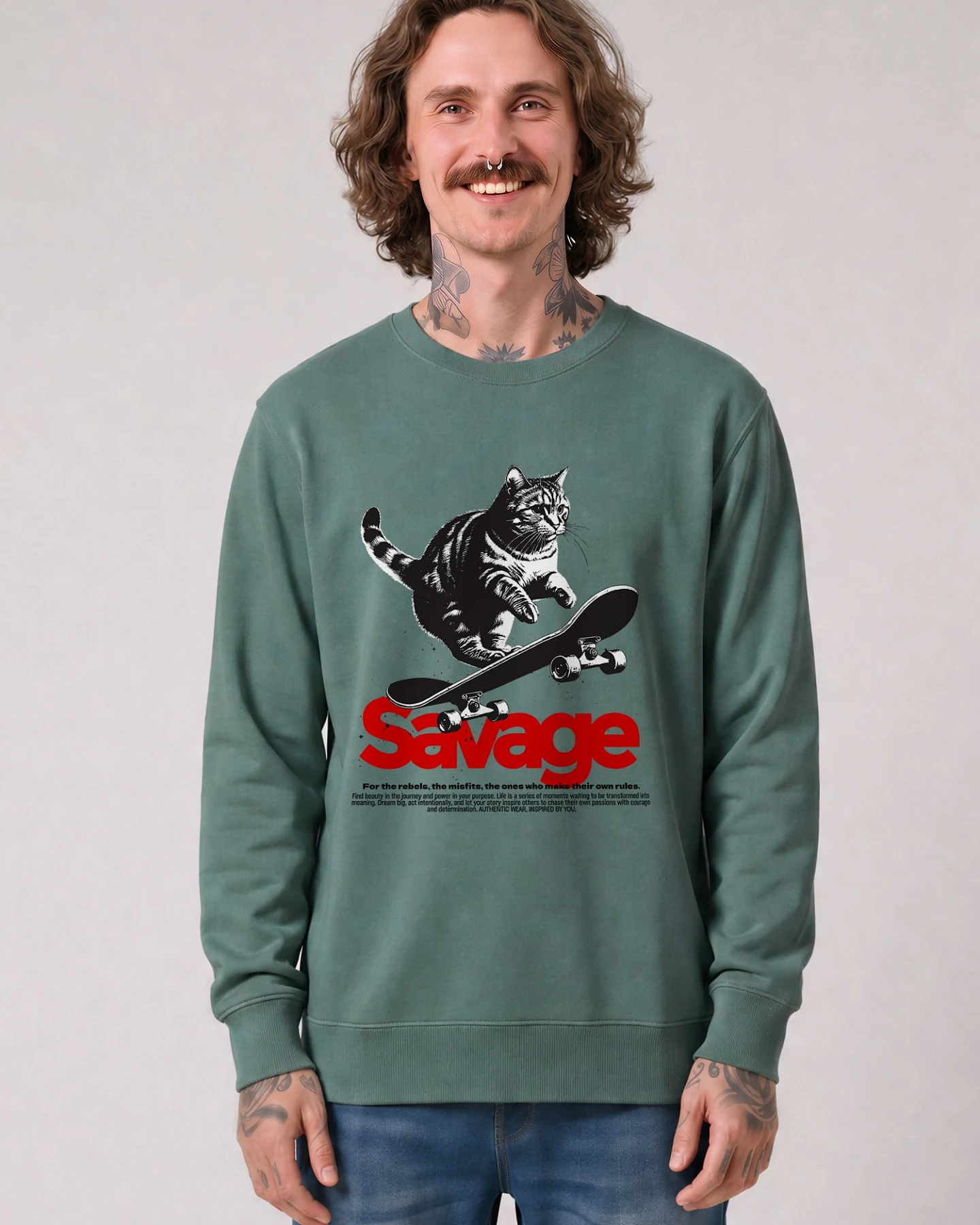 Watapparel Sweatshirt Savage cat – Ansicht 2