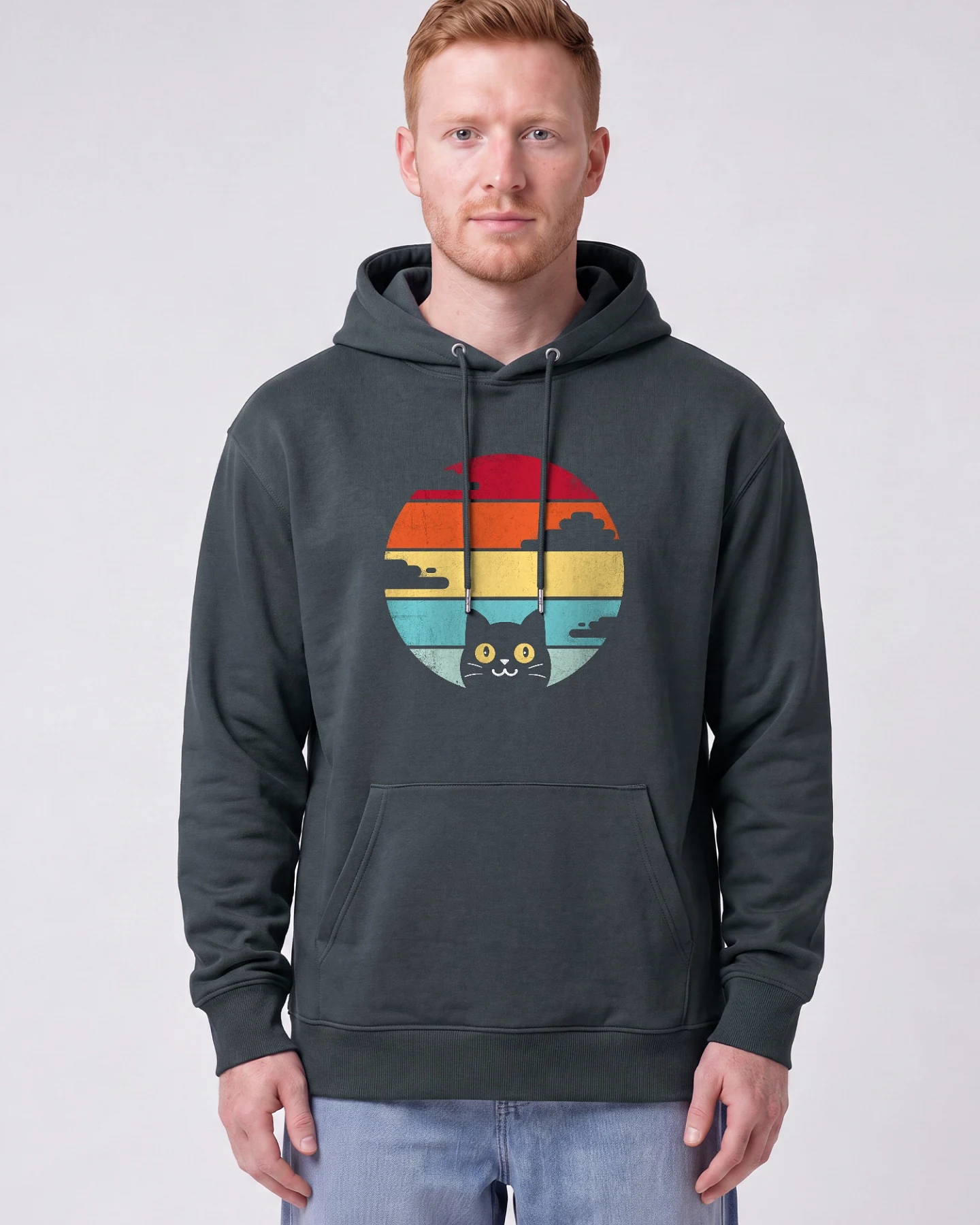 Watapparel Sweatshirt Retro Sunset Cat – Ansicht 2