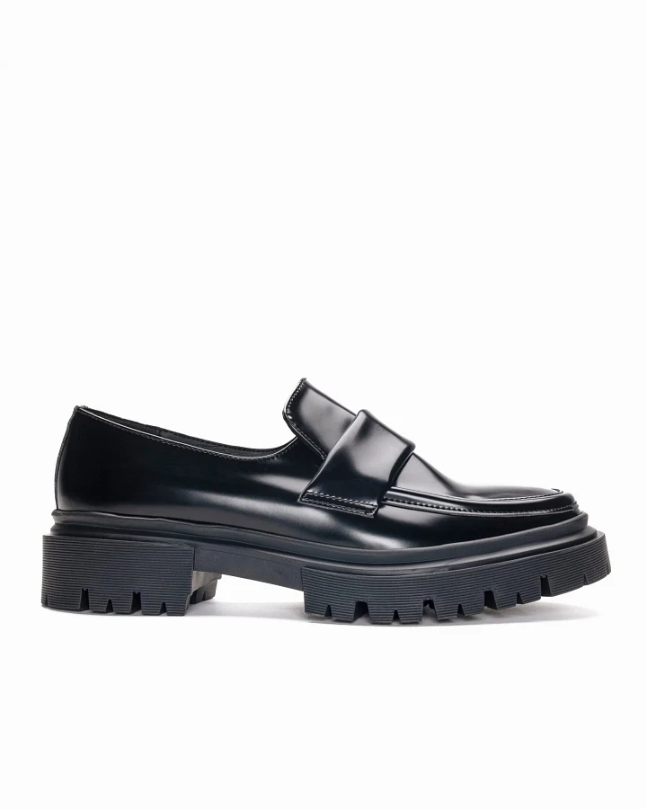 NAE Damen vegan Loafers Esel Schwarz