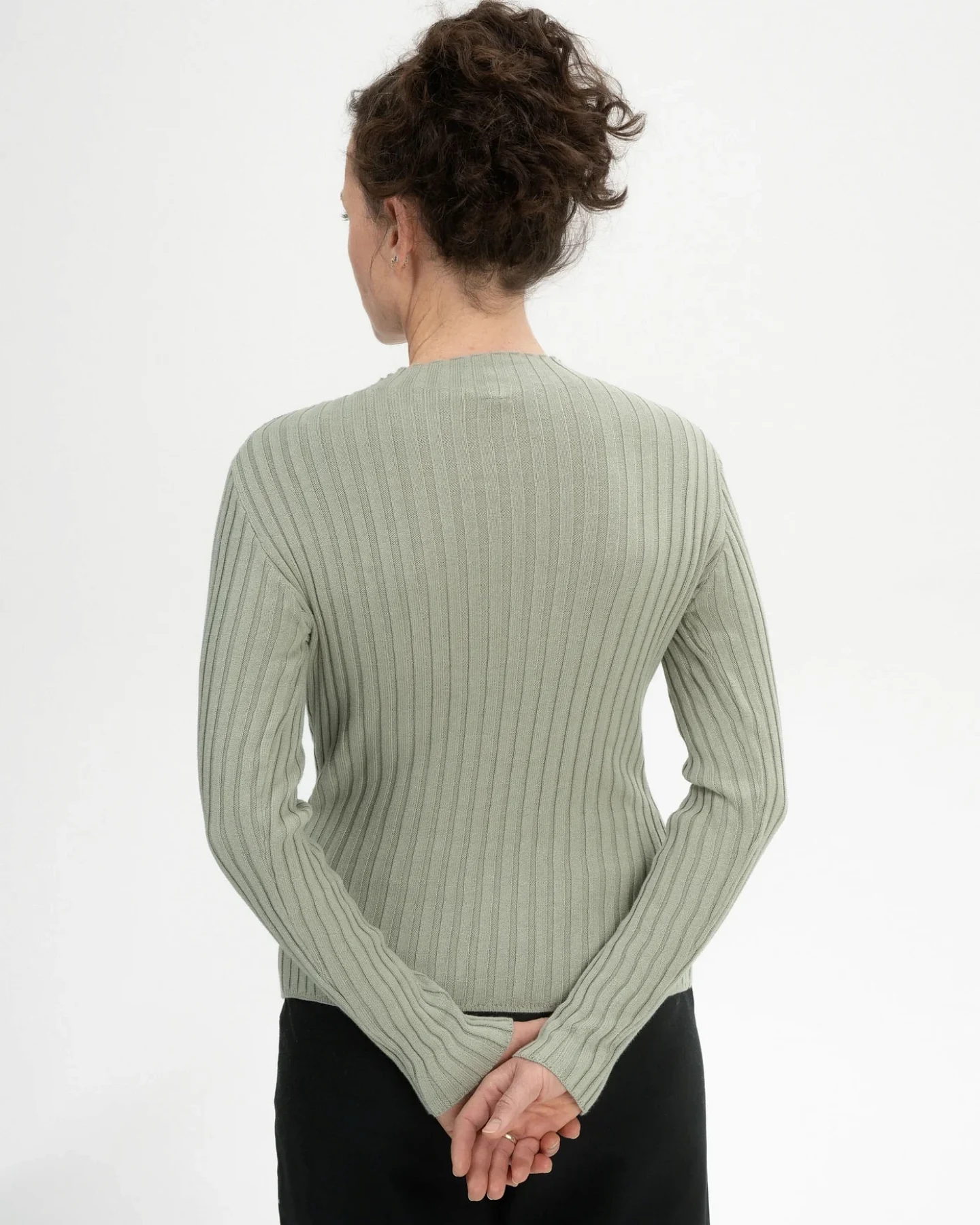 MELA Damen vegan Strickpullover Namari Green Clay – Ansicht 2
