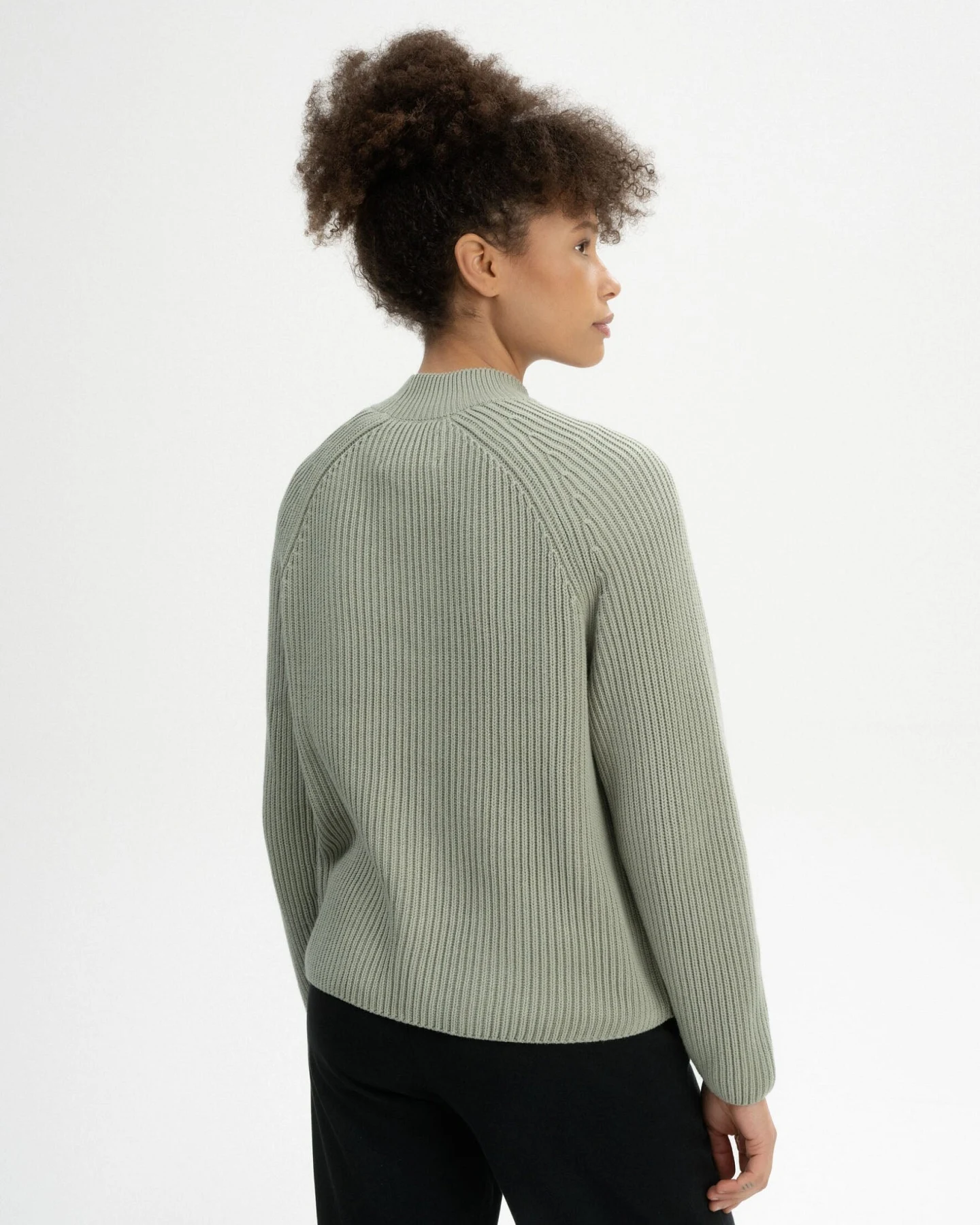 MELA Damen vegan Strickpullover Analah Grüner Ton – Ansicht 2