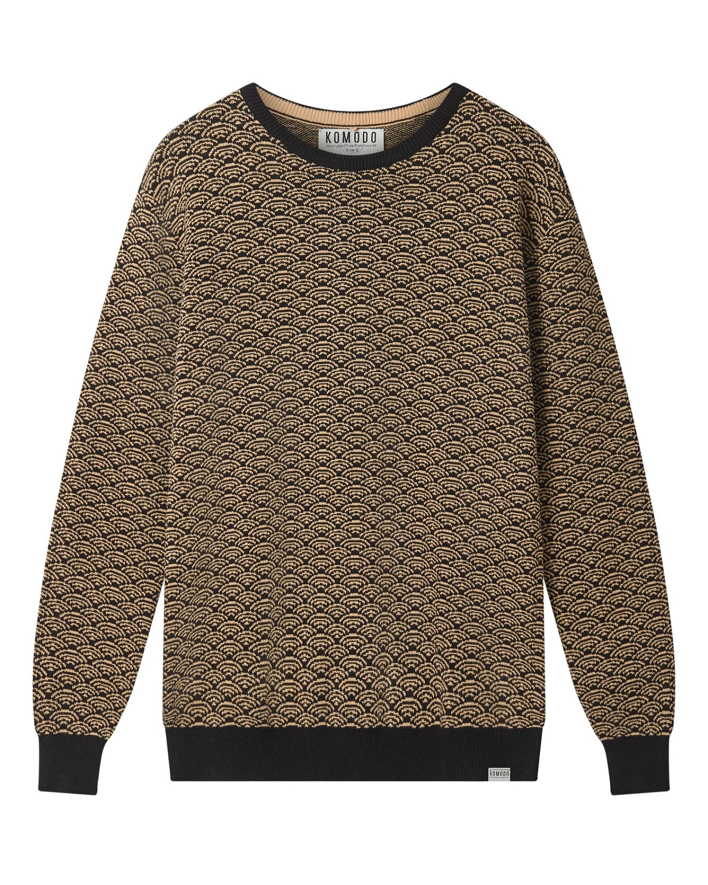 KOMODO Herren vegan Bio-Baumwoll Pullover Hakku Schwarz – Ansicht 2