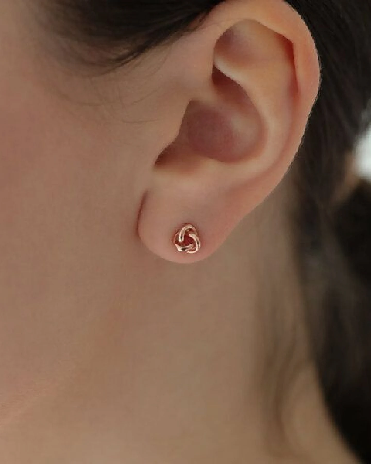 BELLYBIRD Jewellery OHRSTECKER - kleiner Knoten, wasserfest, Silber 925/ vergoldet/ rosévergoldet – Ansicht 3