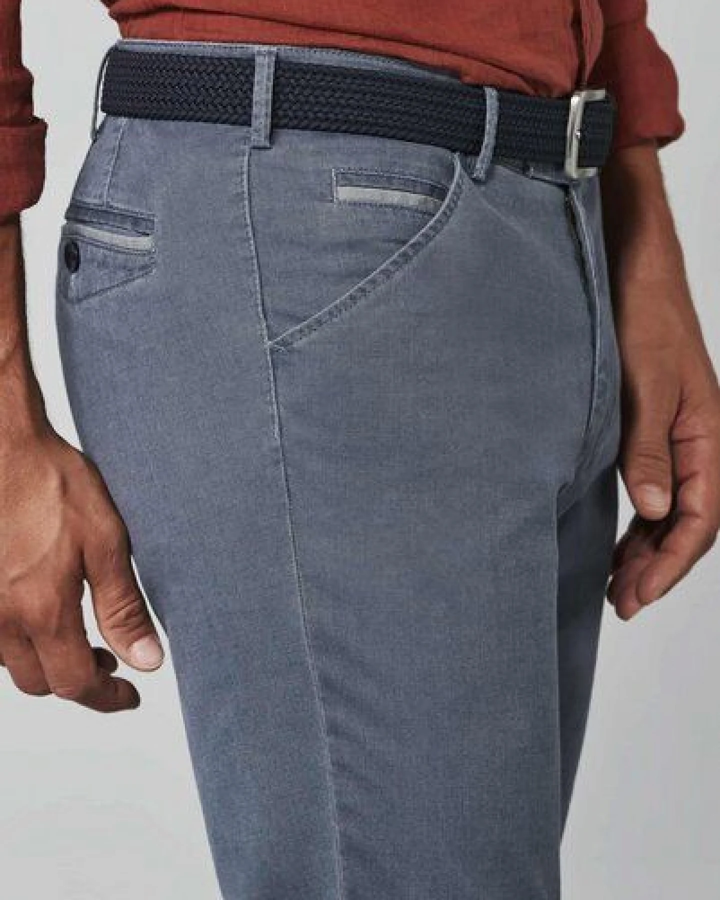 MEYER TWO-TONE-BAUMWOLLSTRETCH CHINO – Ansicht 4