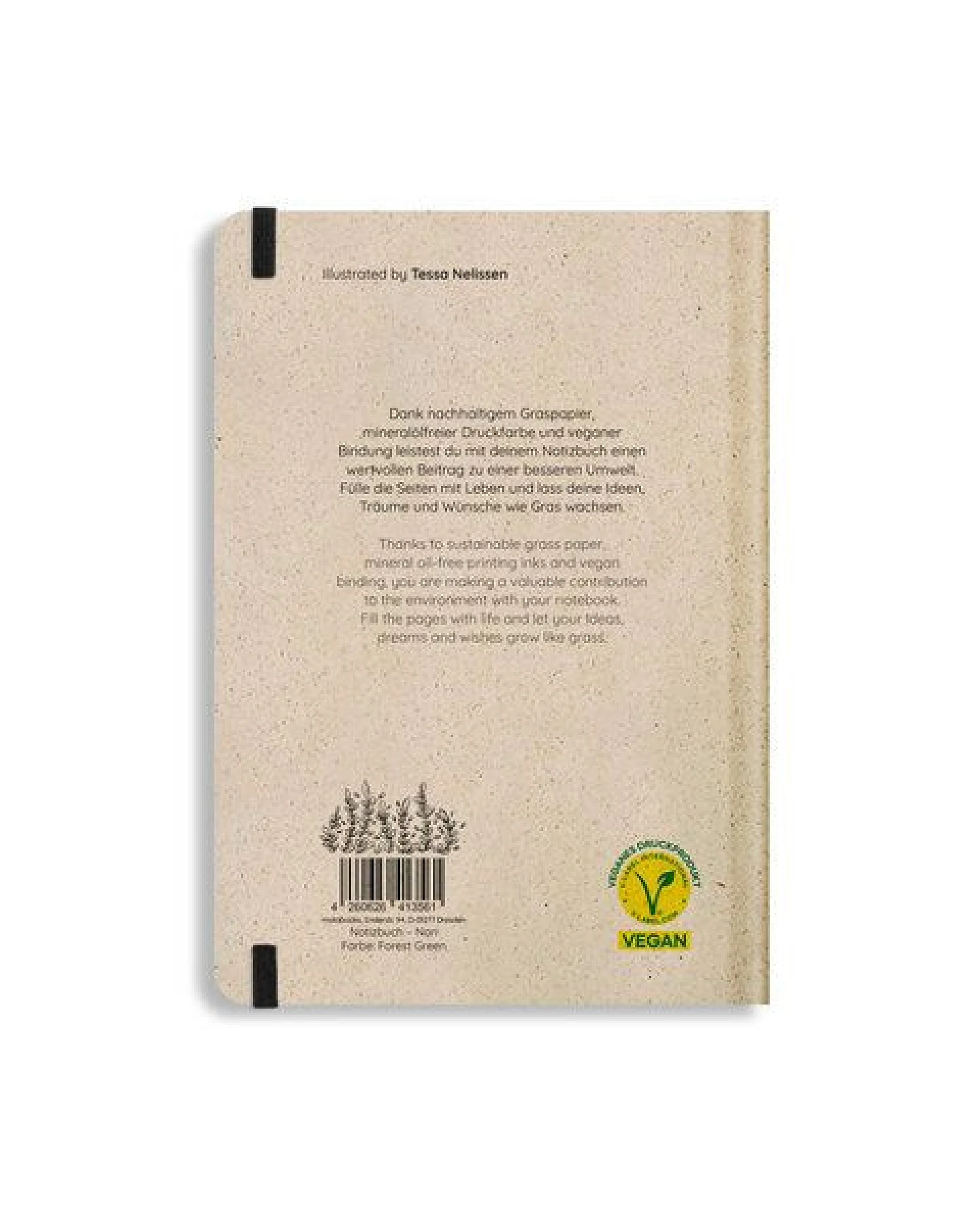 matabooks® Notizbuch A5 liniert aus Süßgraspapier mit Graspapier-Cover – Nari (liniert) – Ansicht 4