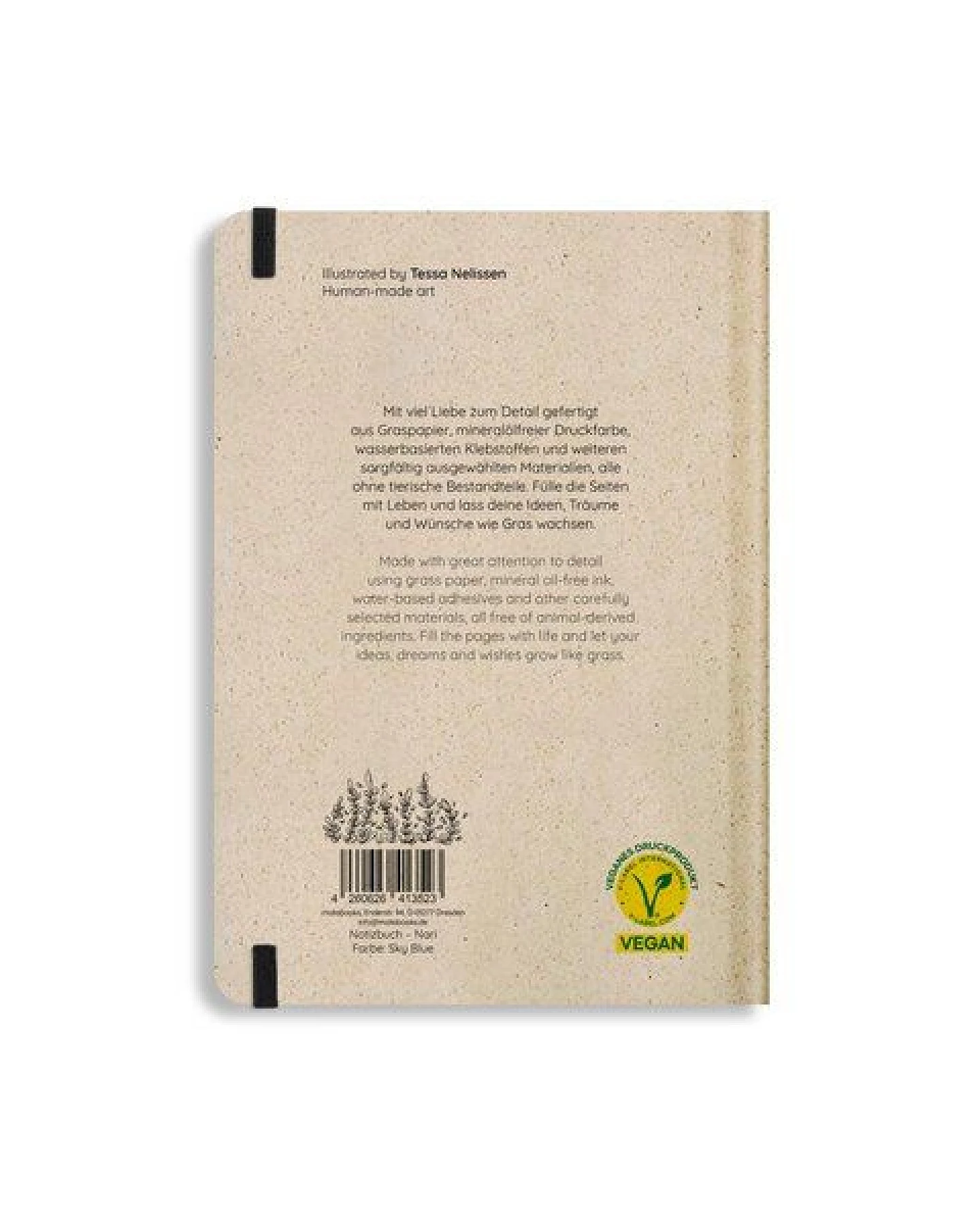 matabooks® Notizbuch A5 liniert aus Süßgraspapier mit Graspapier-Cover – Nari (liniert) – Ansicht 4