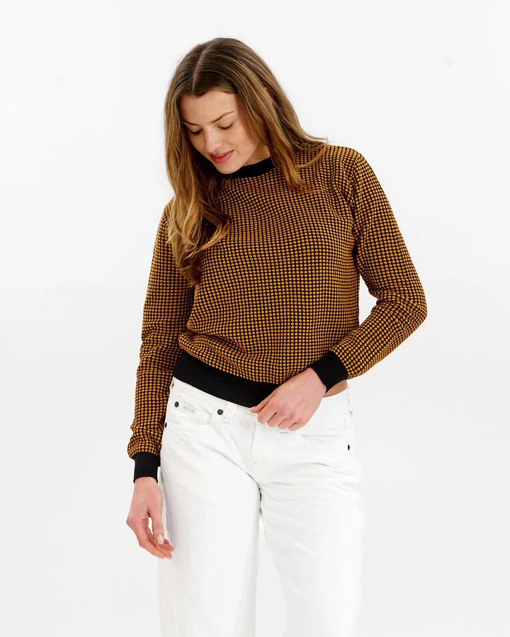KOMODO Damen vegan Pullover Hana Schwarz & Senf