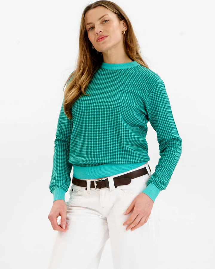 KOMODO Damen vegan Pullover Hana Grün & Cyan