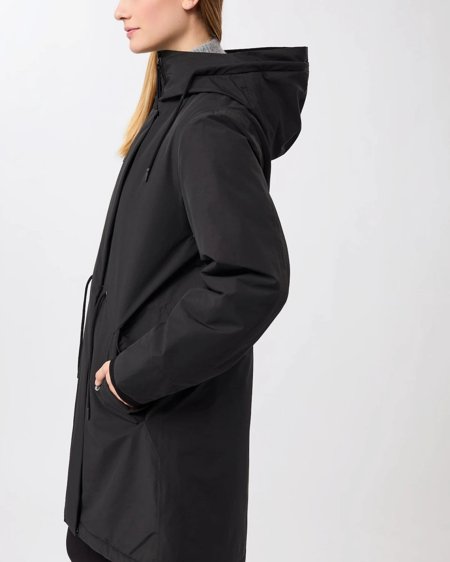 LangerChen Damen vegan Parka Lockere Passform Wattiert Schwarz – Ansicht 2