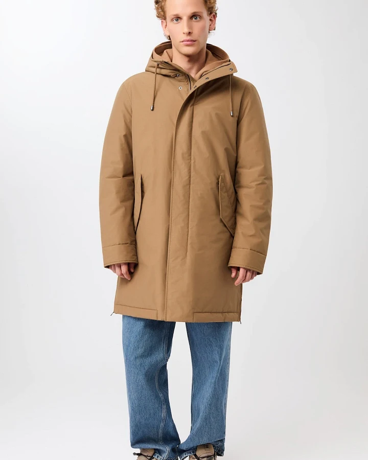 LangerChen Herren vegan Langer Wattierter Parka Funktionale Merkmale – Oak