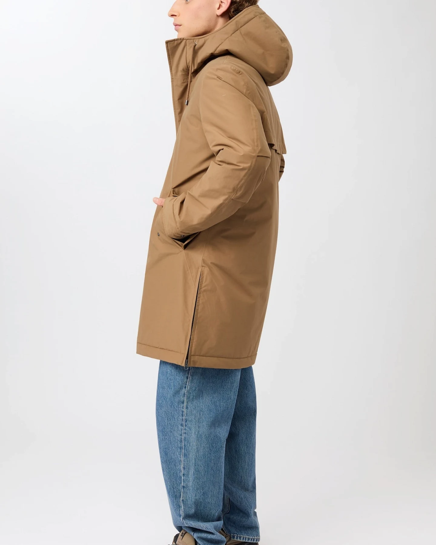 LangerChen Herren vegan Langer Wattierter Parka Funktionale Merkmale – Oak – Ansicht 2