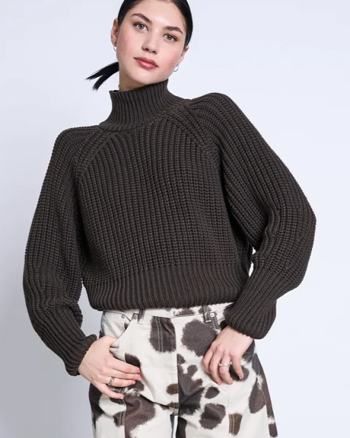 JAN N JUNE Damen vegan Pullover Ola Braun