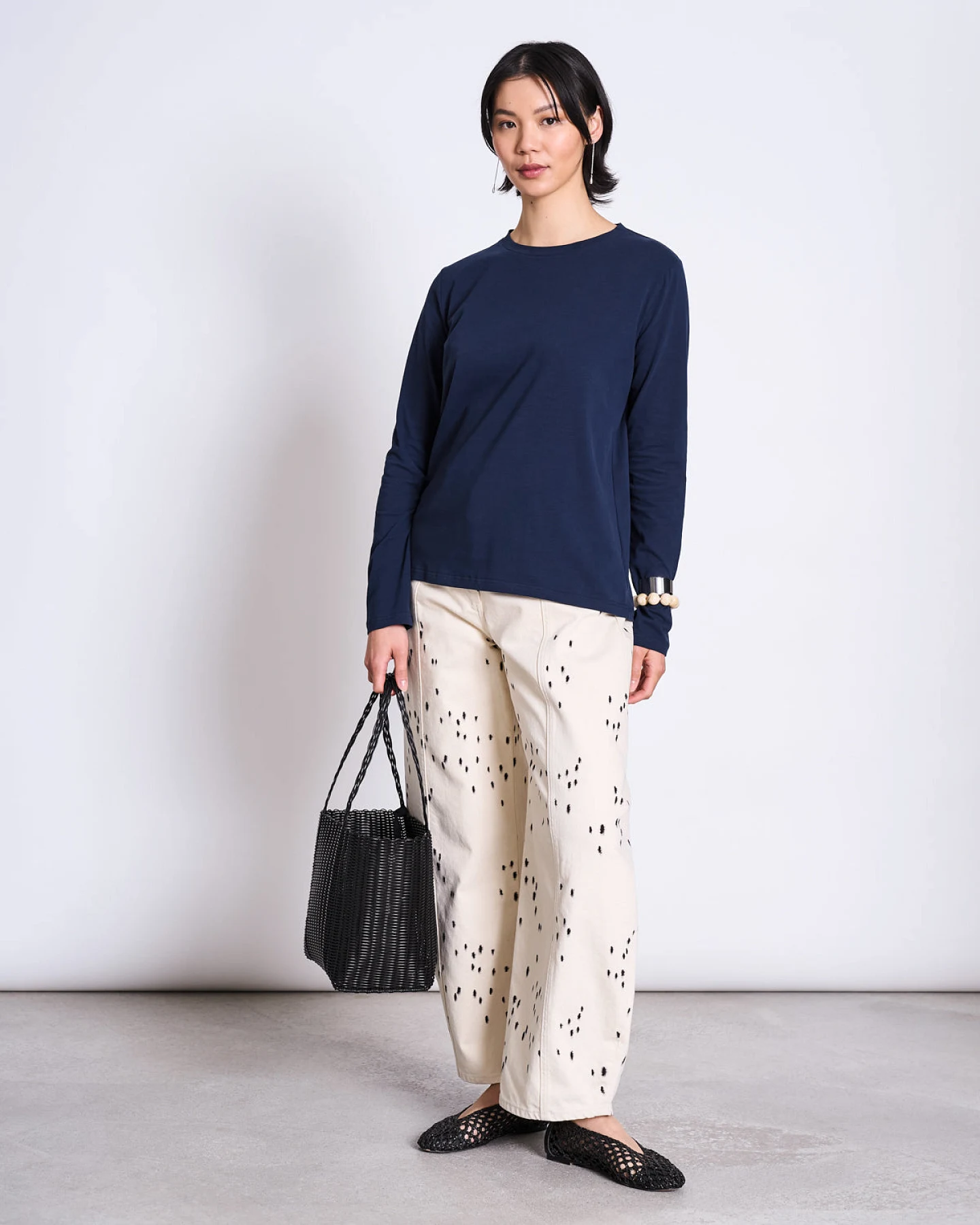 JAN N JUNE Damen vegan Langarm Shirt Aus Gebürstetem Stoff Für Jungen Nightfall – Ansicht 2