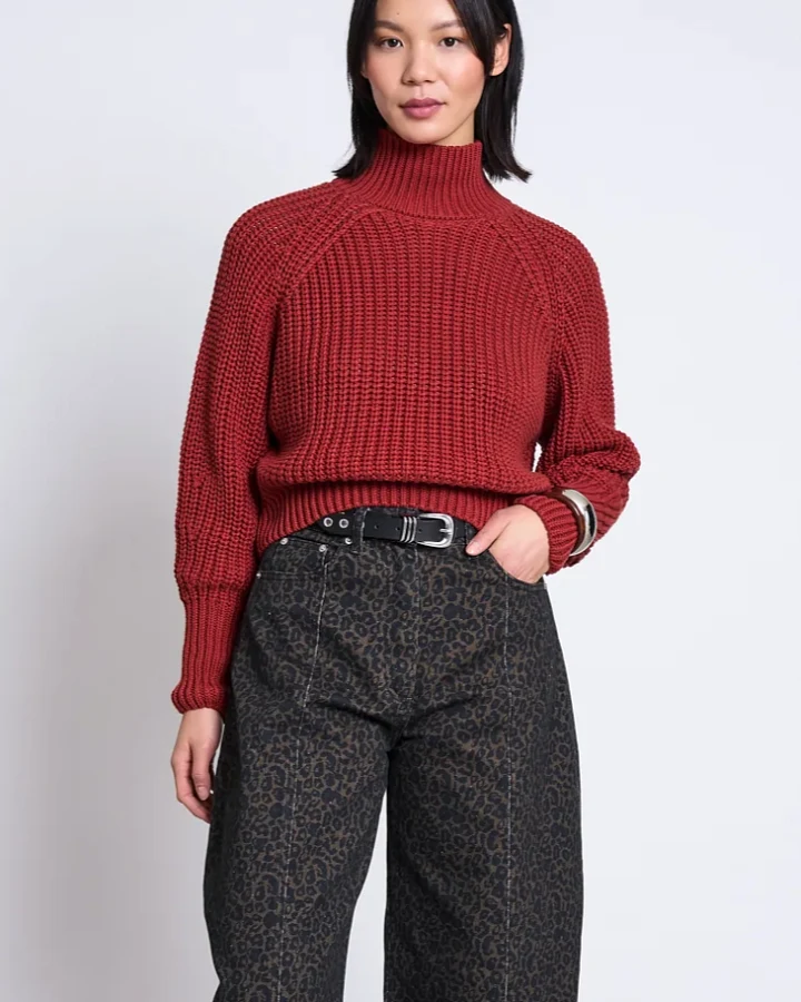 JAN N JUNE Damen vegan Pullover Ola Mid Red