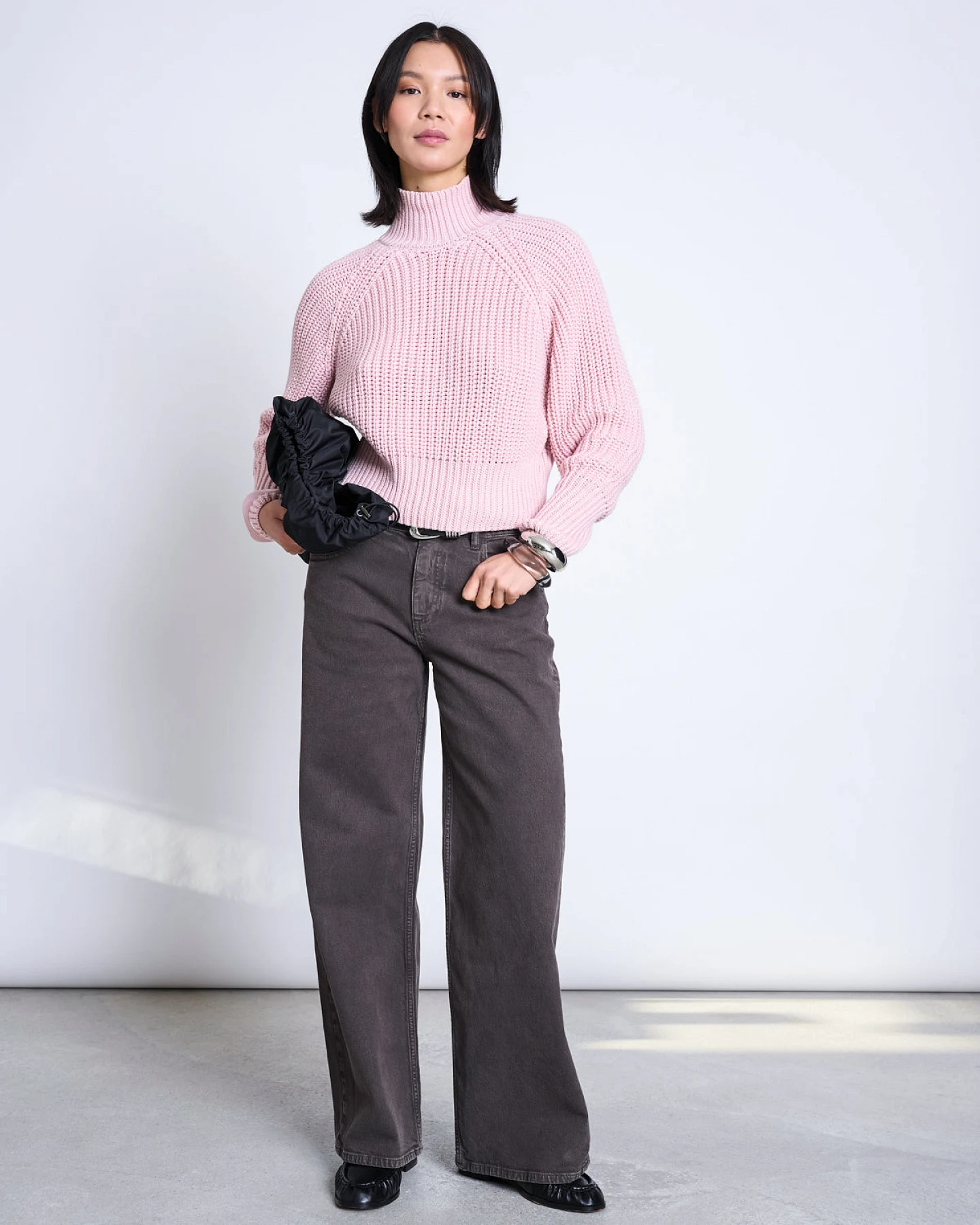 JAN N JUNE Damen vegan Pullover Ola Blassrosa – Ansicht 2