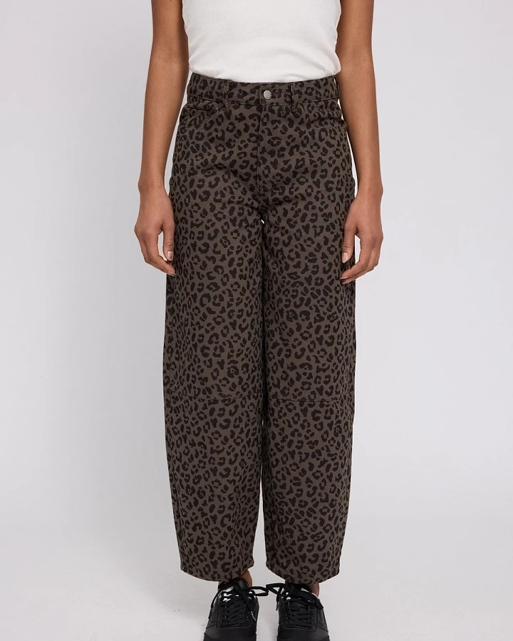 Jeans Barrel Printed Leo Chocolate Brown