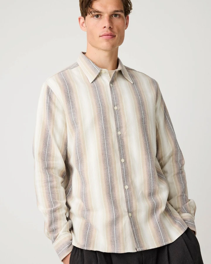 Hemd Dune Regular Stripe Beige