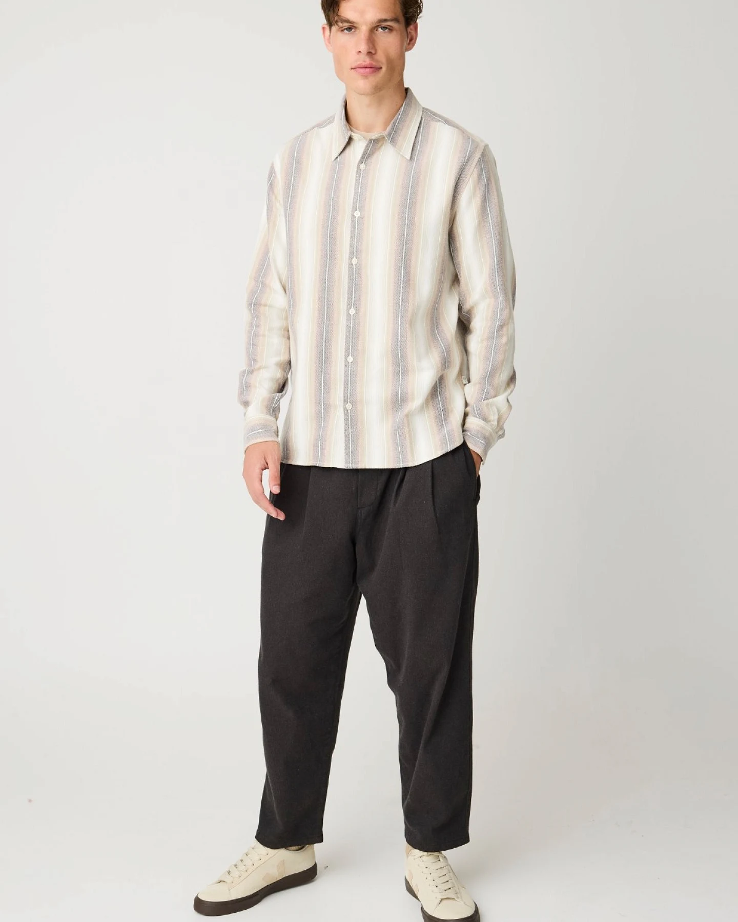 Hemd Dune Regular Stripe Beige – Ansicht 2