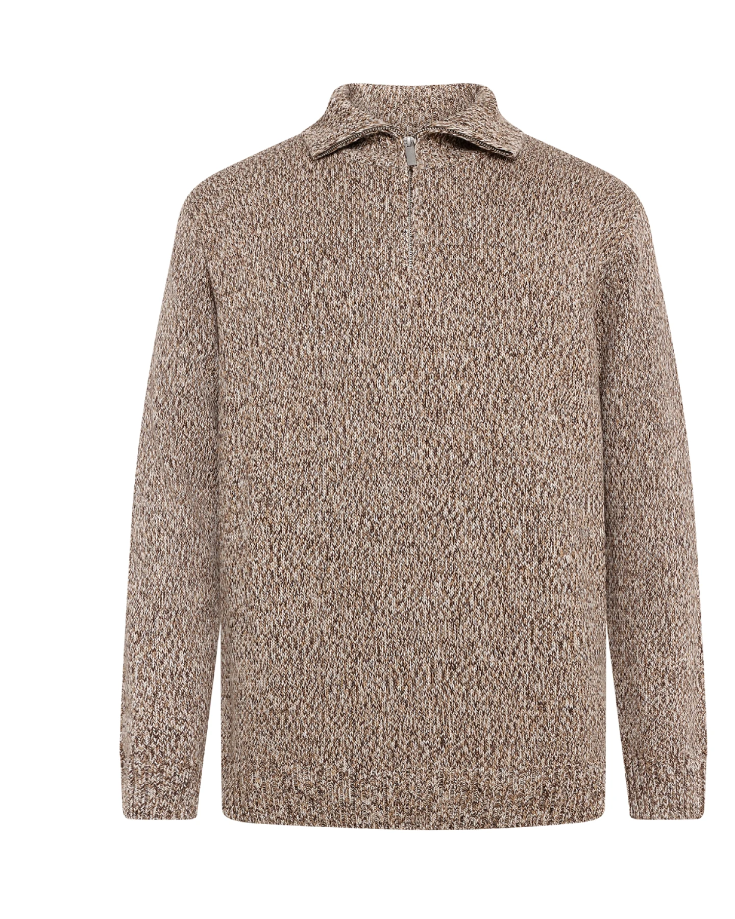 Strickpullover Quater Zip Beige – Ansicht 4