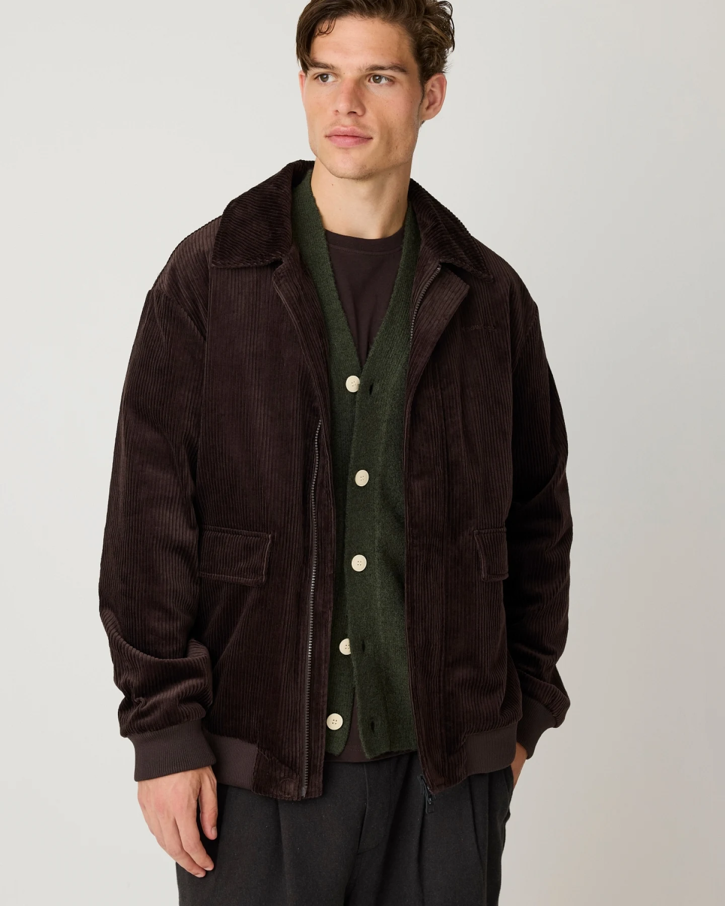 Jacke Corduroy Bomber Braun – Ansicht 2