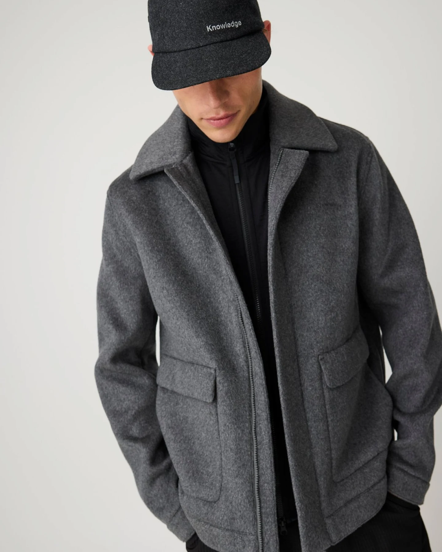 Wolljacke Grau – Ansicht 4