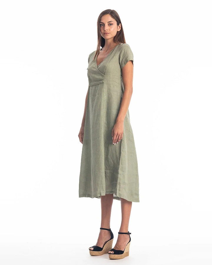 RAVENS VIEW IBIZA Damen vegan Kleid Bellagio Khaki