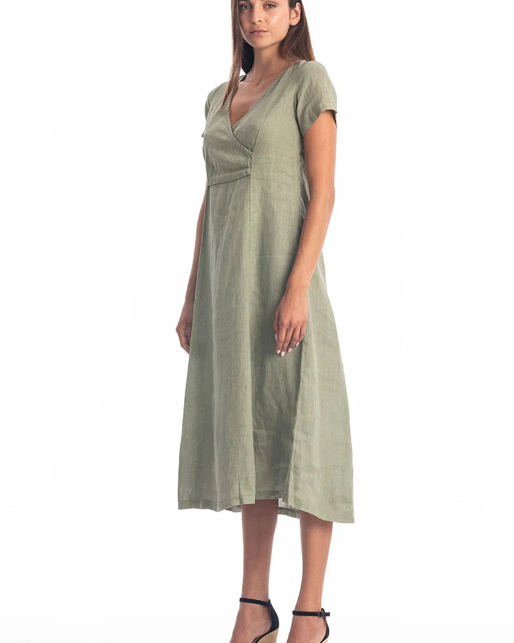 RAVENS VIEW IBIZA Damen vegan Kleid Bellagio Khaki