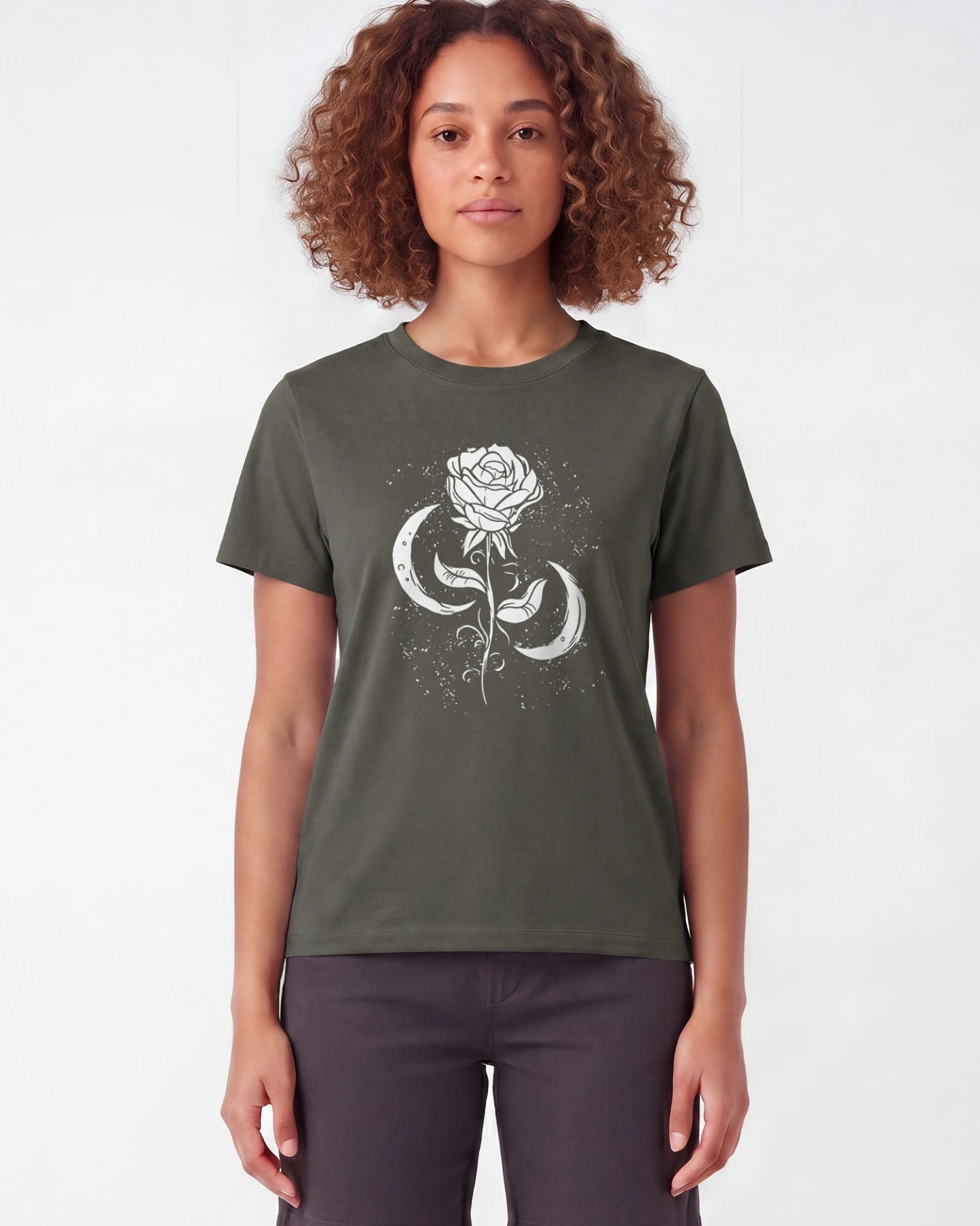 Watapparel T-Shirt Rose Und Mond – Ansicht 2
