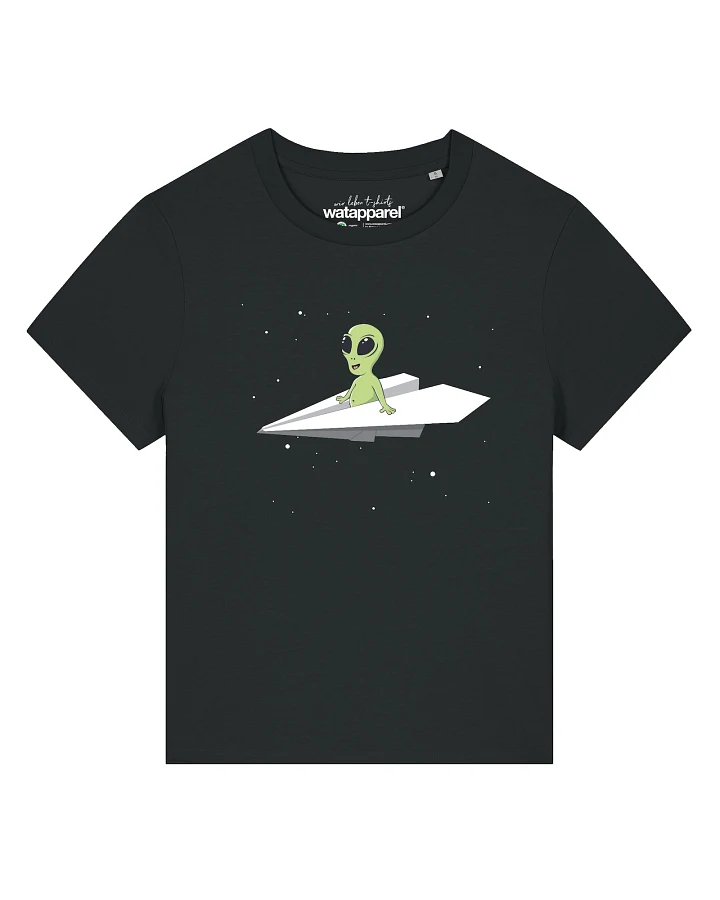 Watapparel T-Shirt Alien On A Paper Plane