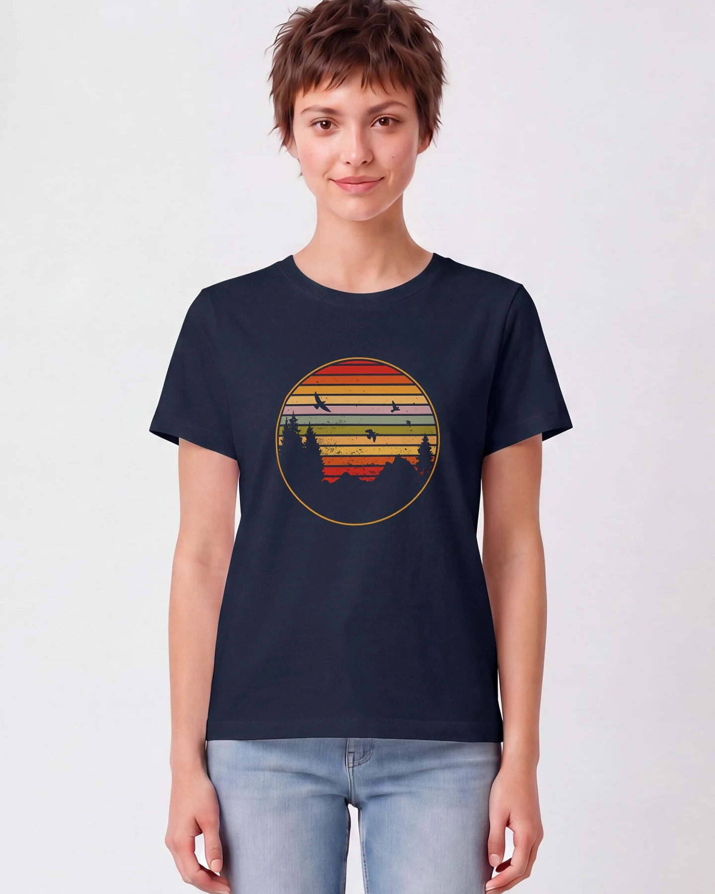 Watapparel T-Shirt Sunset Berge & Tannen – Ansicht 2