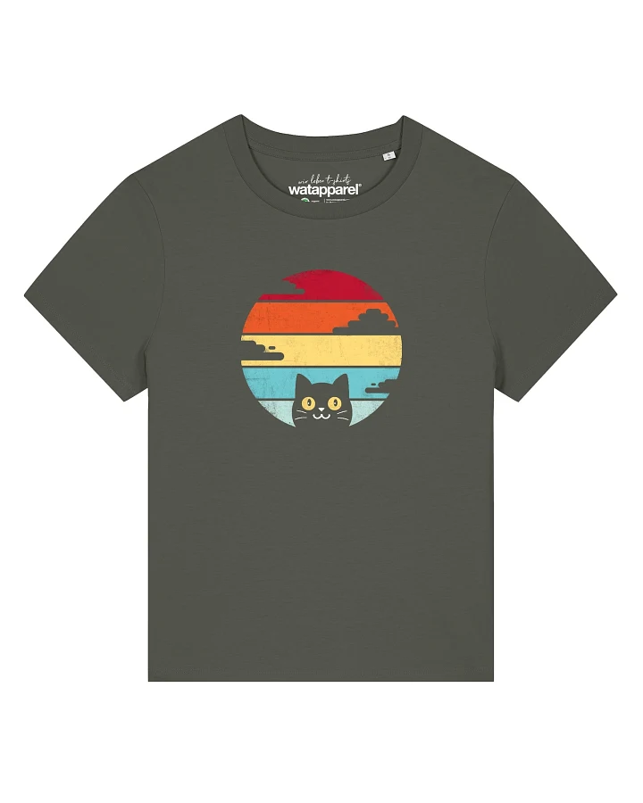 Watapparel T-Shirt Retro Sunset Cat