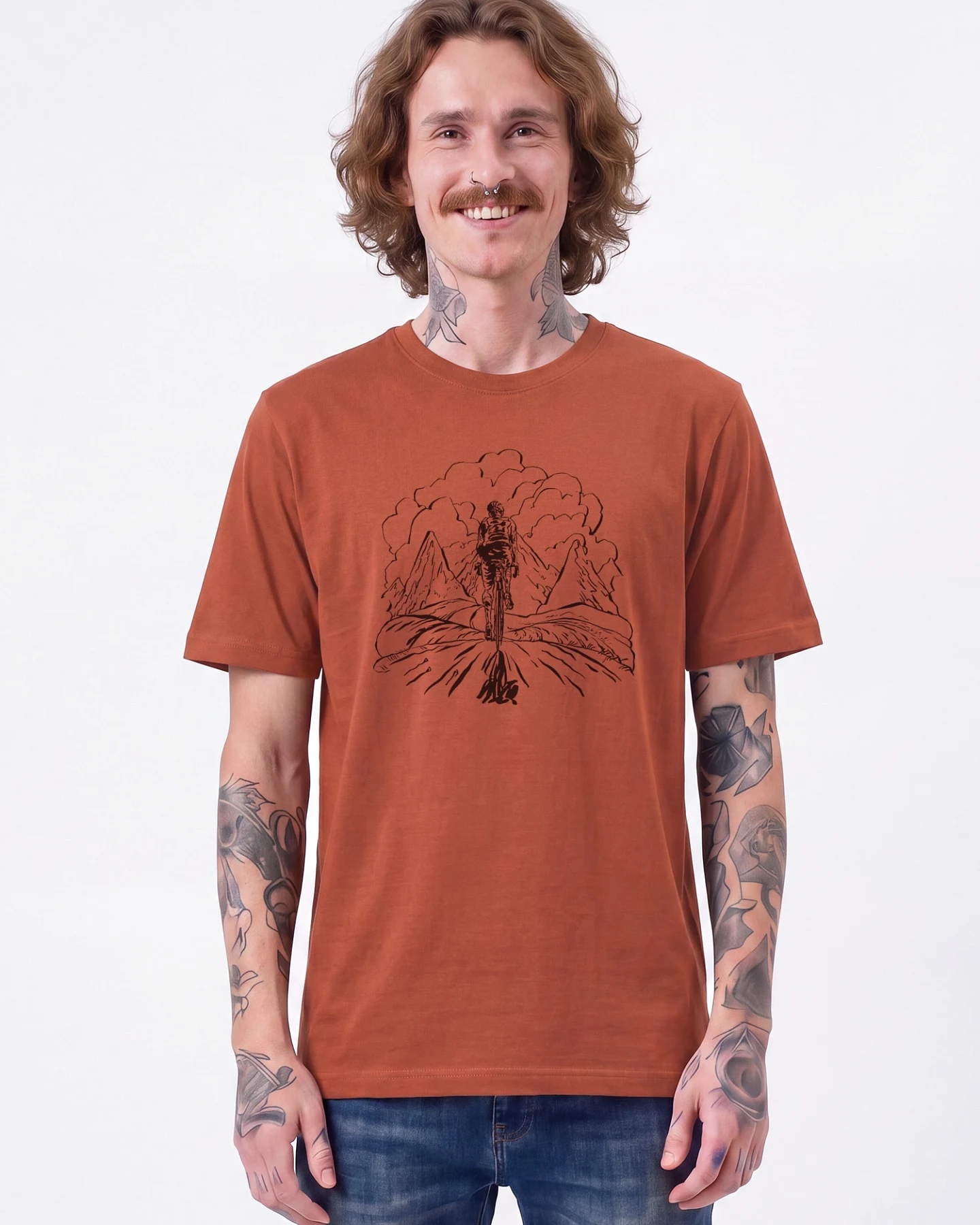 Watapparel T-Shirt Berge und Mountainbike – Ansicht 2