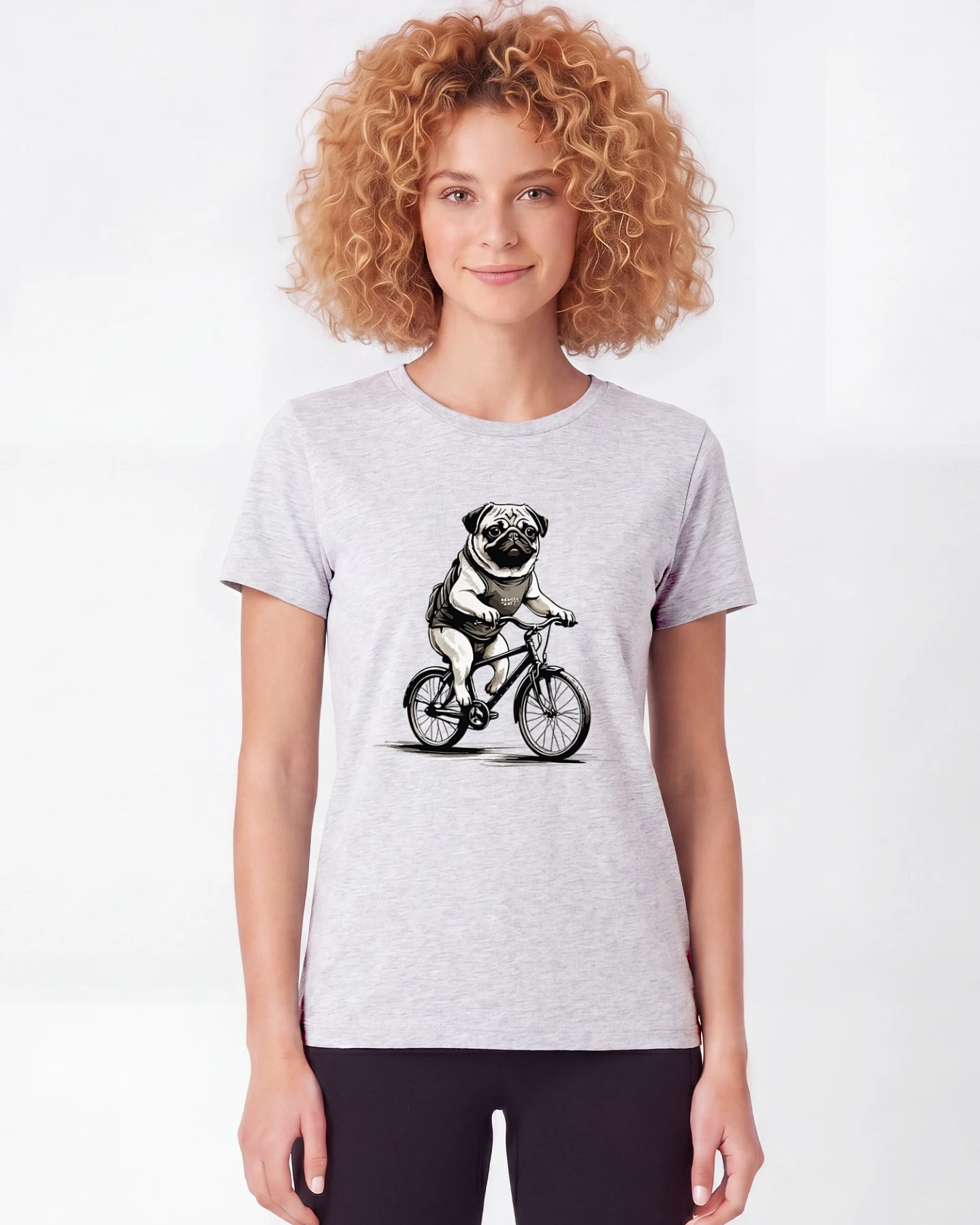 Watapparel T-Shirt Mops auf Fahrrad – Ansicht 2
