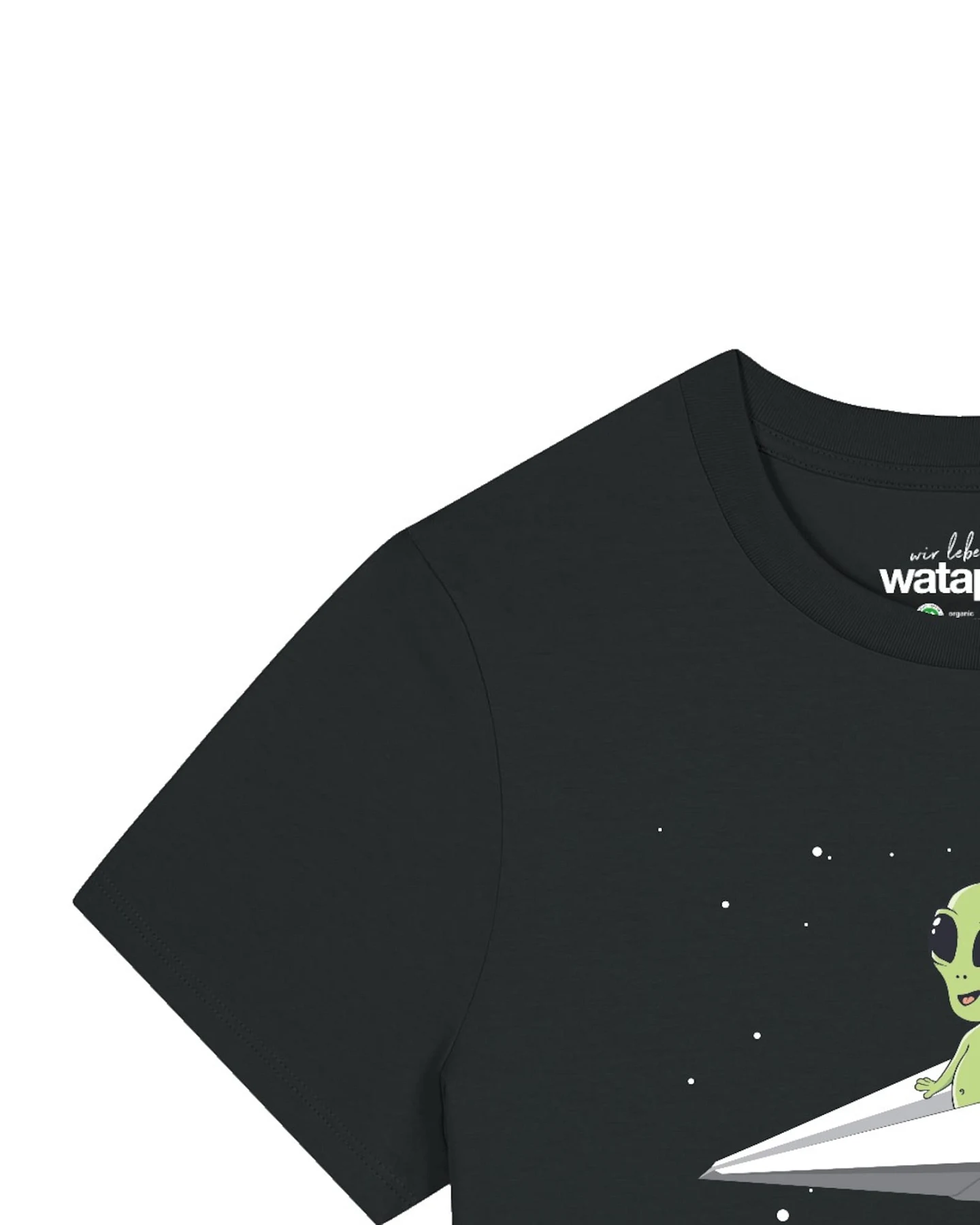 Watapparel T-Shirt Alien On A Paper Plane – Ansicht 3
