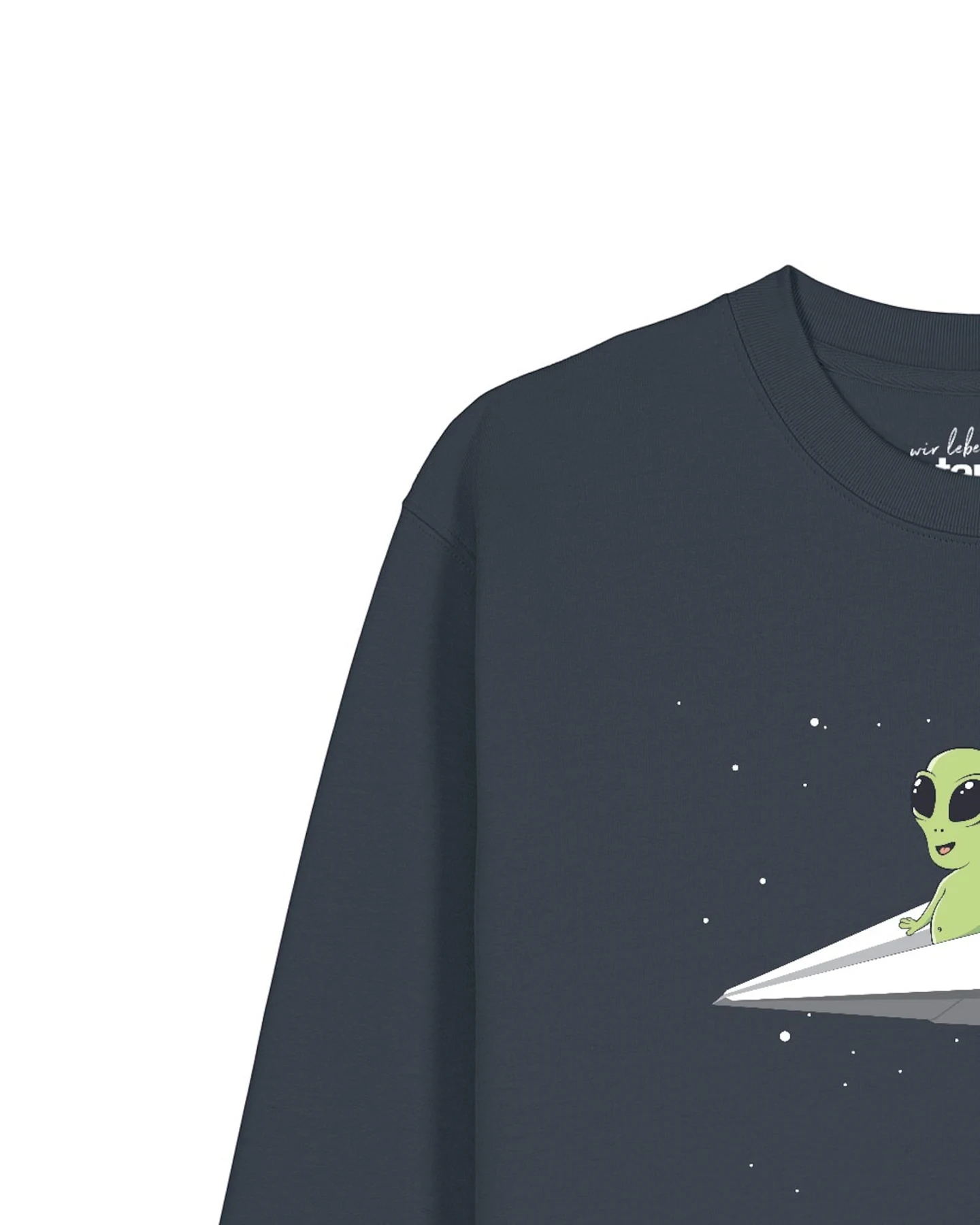 Watapparel Sweatshirt Alien On A Paper Plane – Ansicht 3