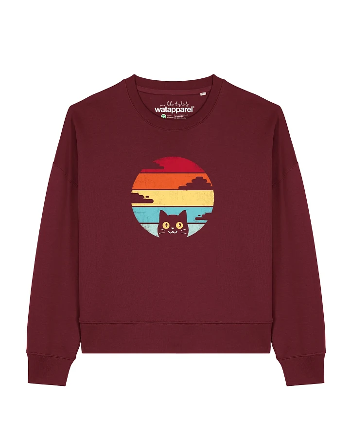Watapparel Sweatshirt Retro Sunset Cat