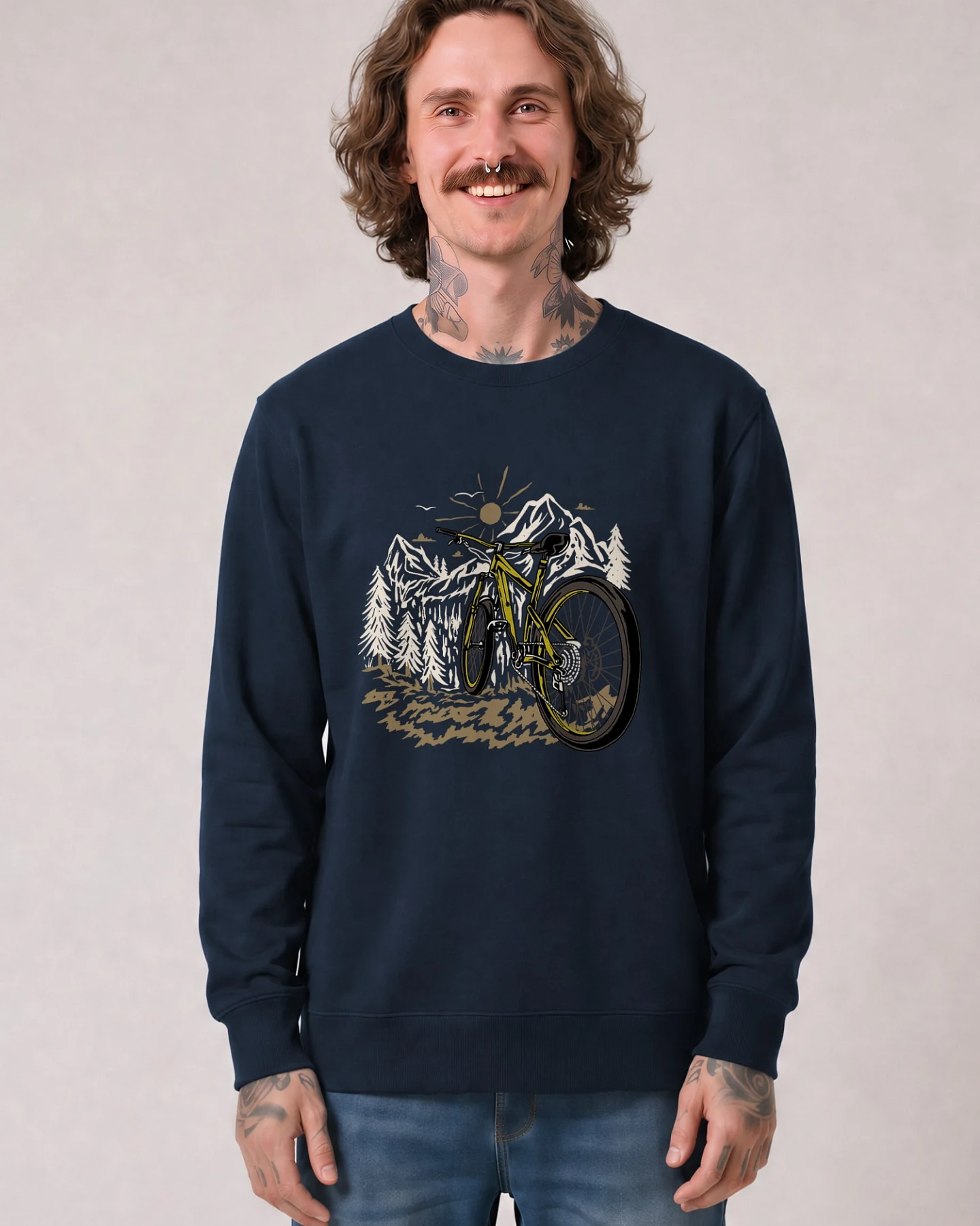 Watapparel Sweatshirt Mountainbike und Berge – Ansicht 2