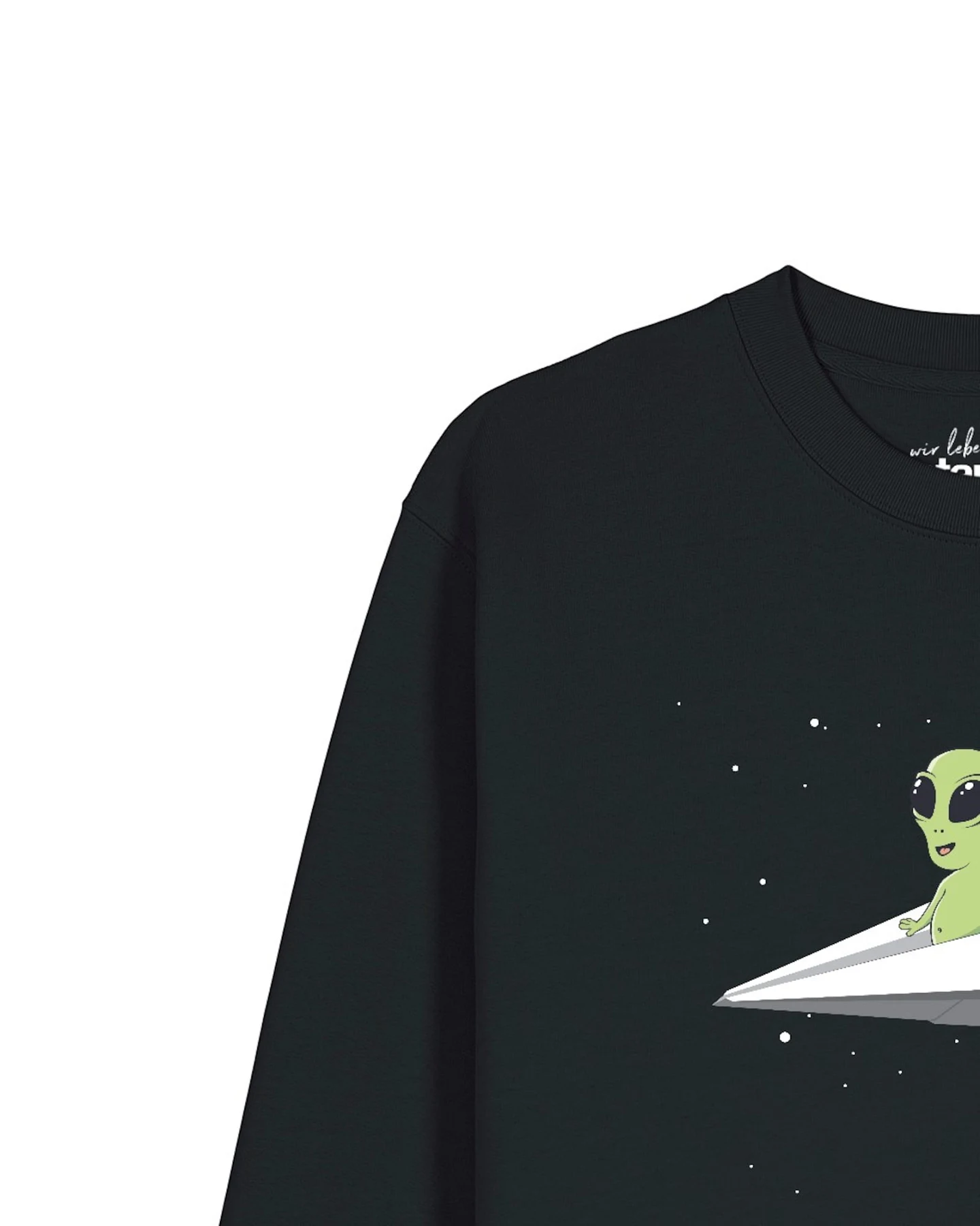 Watapparel Sweatshirt Alien On A Paper Plane – Ansicht 3