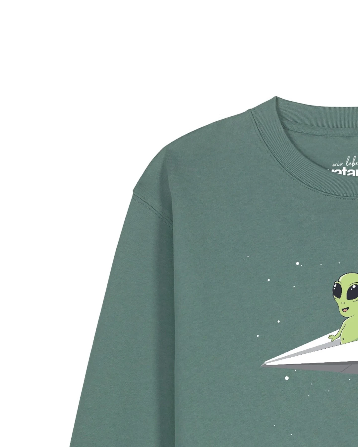 Watapparel Sweatshirt Alien On A Paper Plane – Ansicht 3
