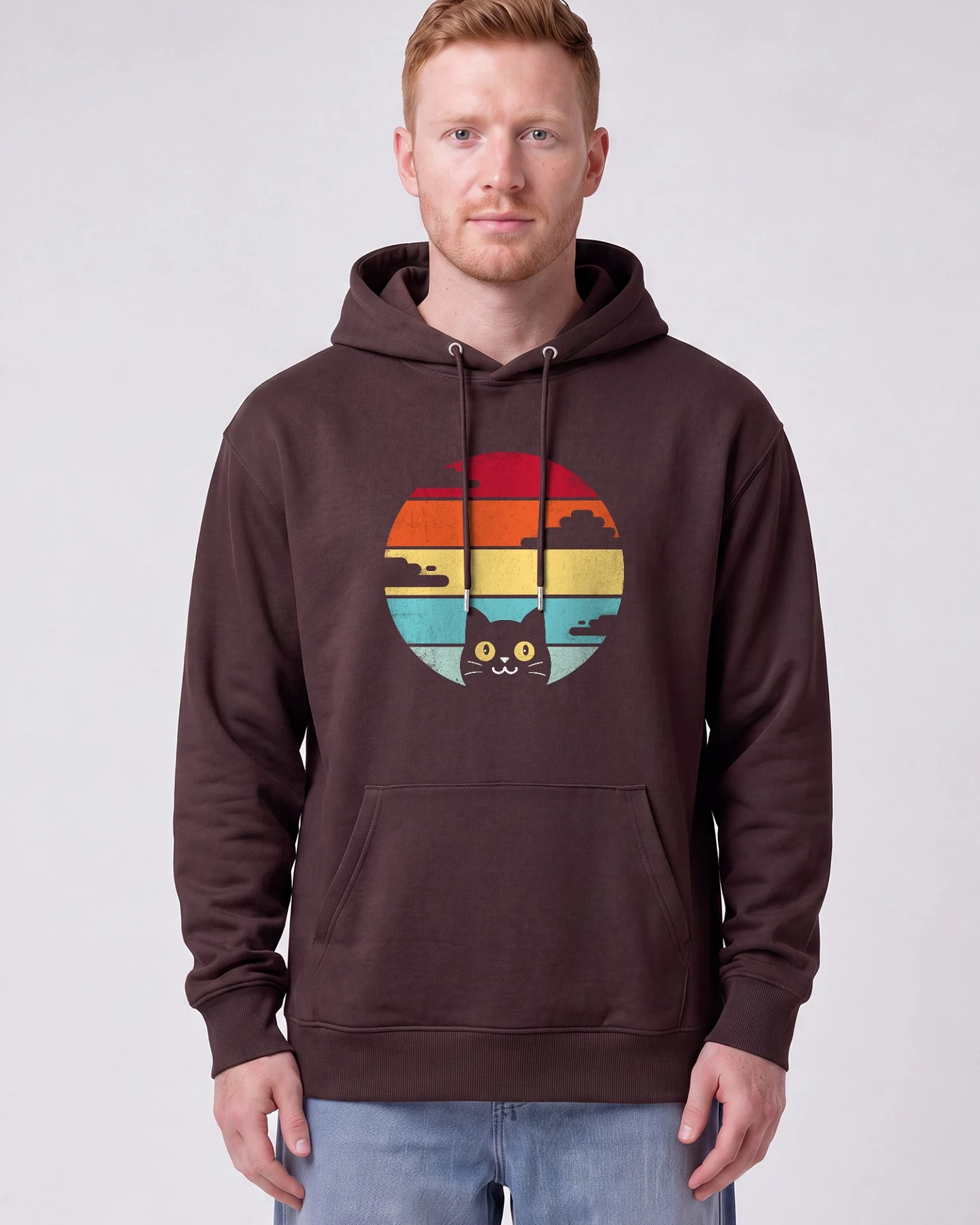 Watapparel Sweatshirt Retro Sunset Cat – Ansicht 2