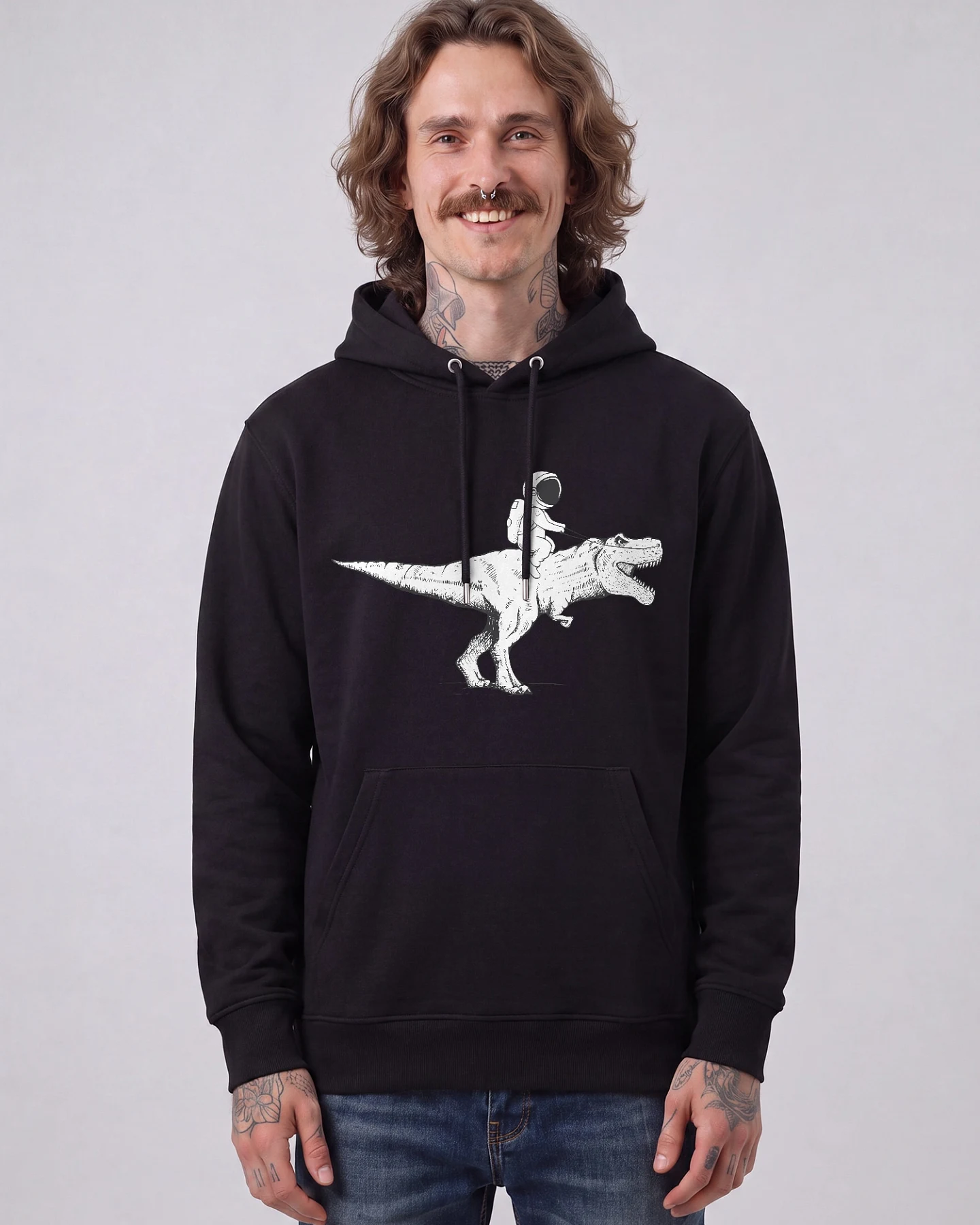 Watapparel Sweatshirt Astronaut on T-Rex – Ansicht 2