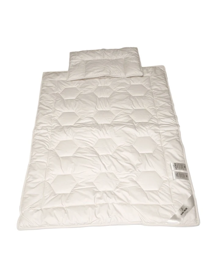 Baby- und Kinderschlafset Wildseide Bettdecke 100x135cm, Flachkissen 40x60cm